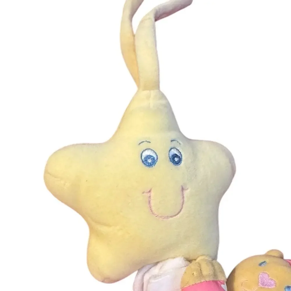 Vintage 98 Kids II Musical Crib Plush Toy Yellow Star Bear Pink Pajamas WORKS